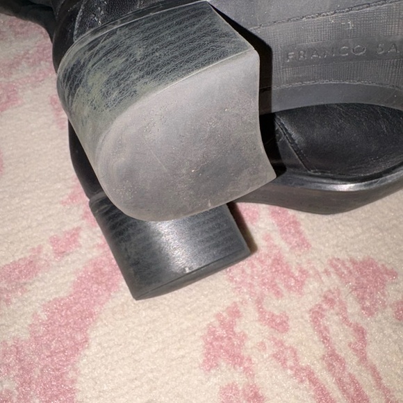 Franco Sarto Black Leather Knee-High Heeled Boots Women’s Size 8 - Picture 6 of 12